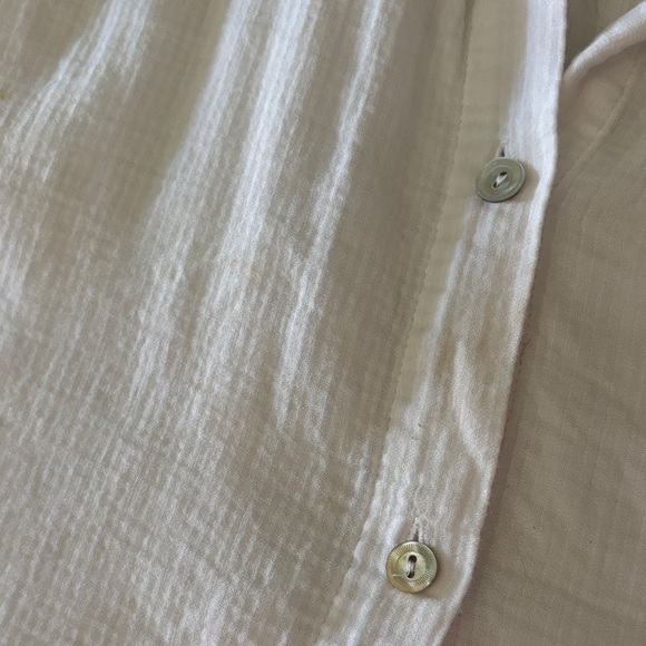 Eileen Fisher White Sleeveless Button-Down Tunic - Picture 7 of 9